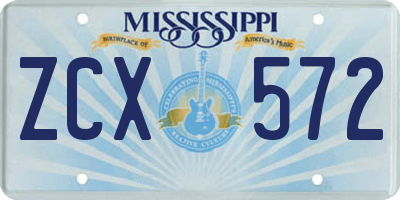 MS license plate ZCX572