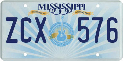 MS license plate ZCX576