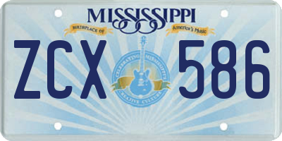 MS license plate ZCX586
