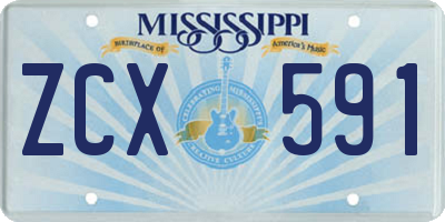 MS license plate ZCX591