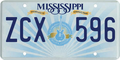 MS license plate ZCX596