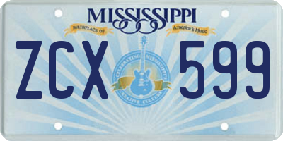 MS license plate ZCX599