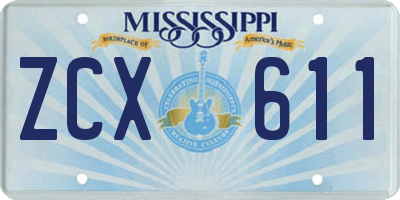 MS license plate ZCX611