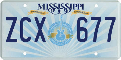MS license plate ZCX677