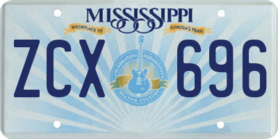 MS license plate ZCX696