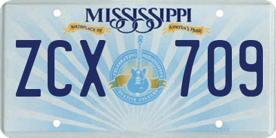 MS license plate ZCX709