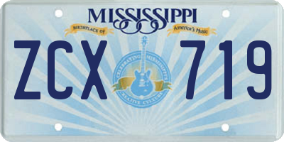 MS license plate ZCX719