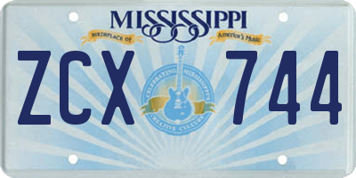 MS license plate ZCX744