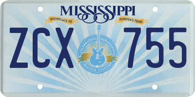 MS license plate ZCX755