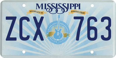 MS license plate ZCX763