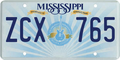 MS license plate ZCX765