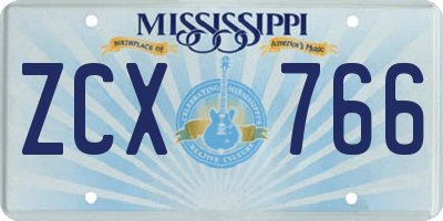 MS license plate ZCX766