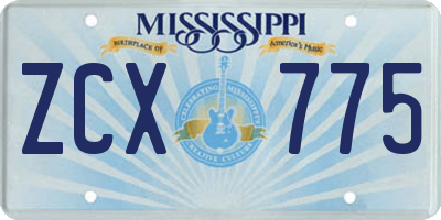MS license plate ZCX775