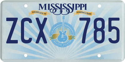 MS license plate ZCX785