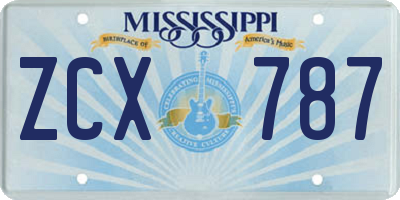 MS license plate ZCX787