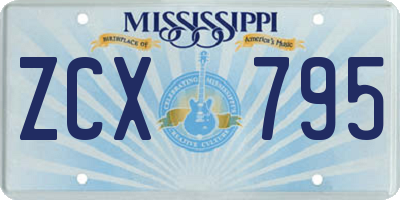 MS license plate ZCX795
