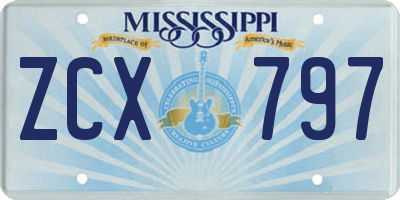 MS license plate ZCX797