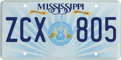 MS license plate ZCX805