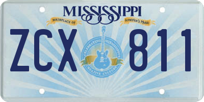 MS license plate ZCX811