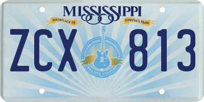 MS license plate ZCX813