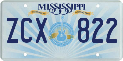 MS license plate ZCX822
