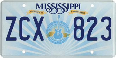 MS license plate ZCX823