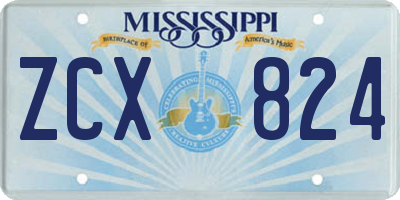 MS license plate ZCX824