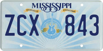 MS license plate ZCX843