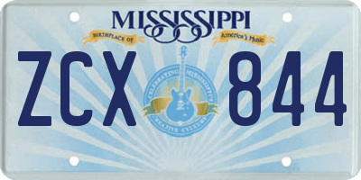 MS license plate ZCX844