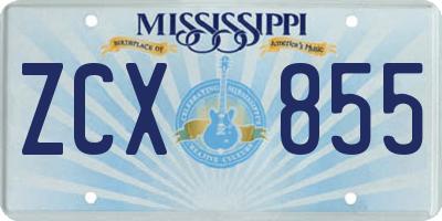 MS license plate ZCX855
