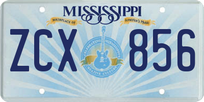 MS license plate ZCX856