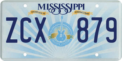 MS license plate ZCX879