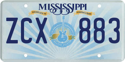 MS license plate ZCX883