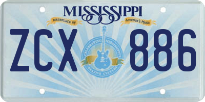 MS license plate ZCX886