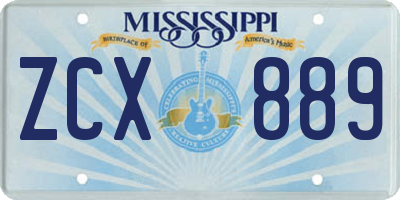 MS license plate ZCX889