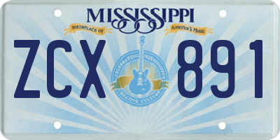 MS license plate ZCX891