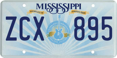 MS license plate ZCX895