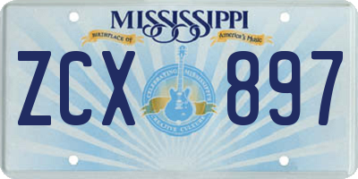 MS license plate ZCX897