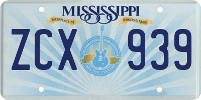 MS license plate ZCX939