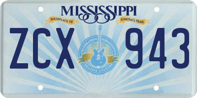 MS license plate ZCX943