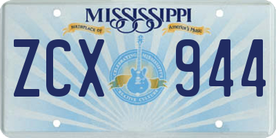 MS license plate ZCX944