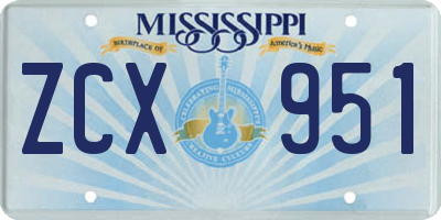 MS license plate ZCX951