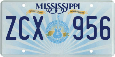 MS license plate ZCX956
