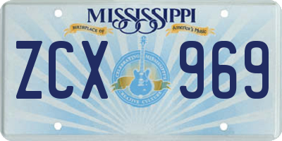 MS license plate ZCX969
