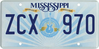 MS license plate ZCX970