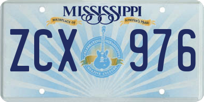MS license plate ZCX976