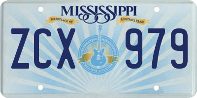 MS license plate ZCX979