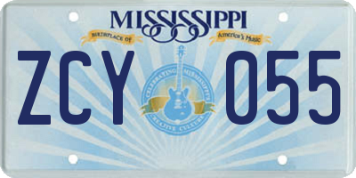 MS license plate ZCY055