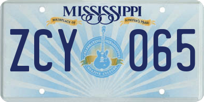 MS license plate ZCY065