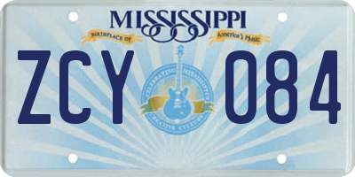 MS license plate ZCY084